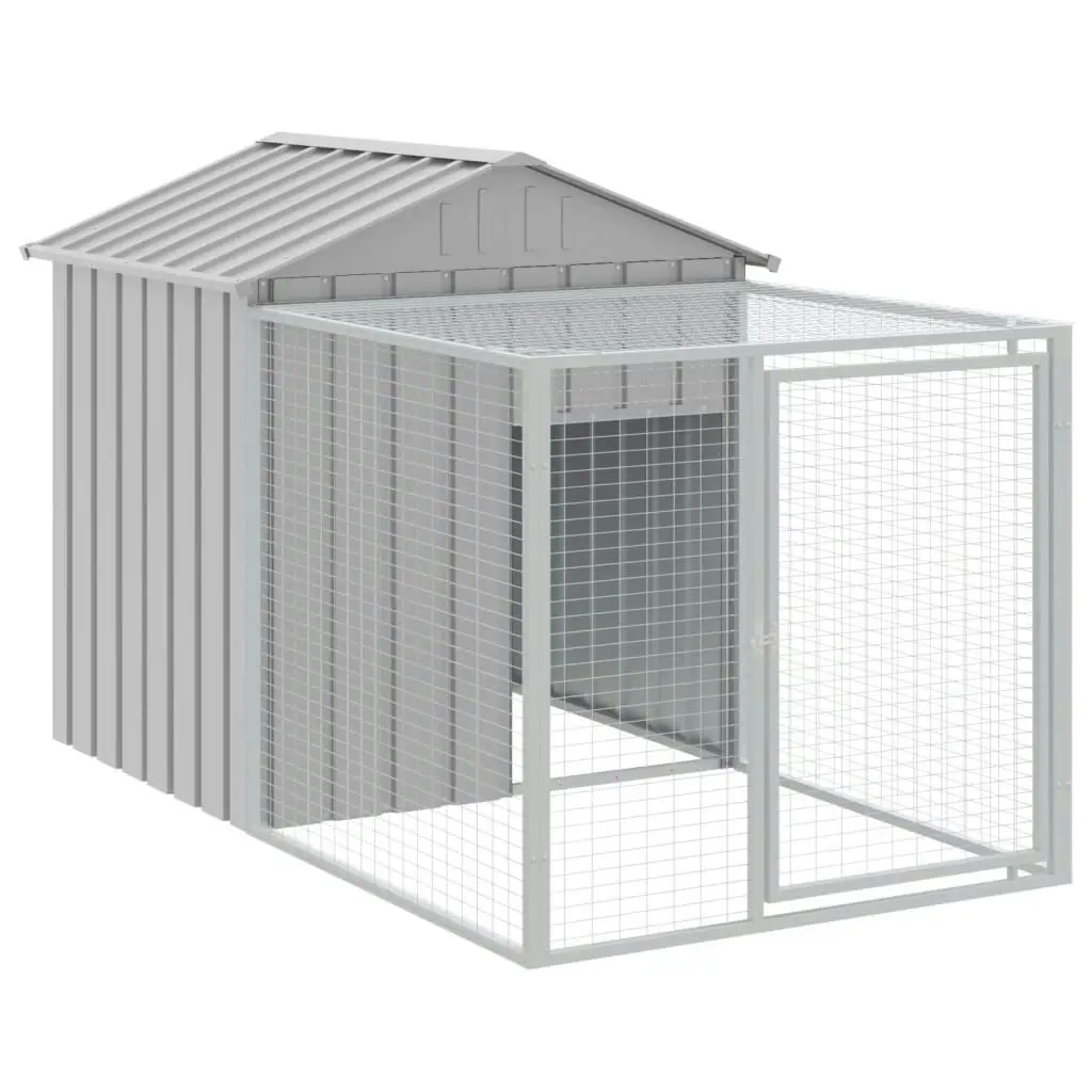 Chicken Cage with Run Light Grey 117x813x123 cm Galvanised Steel 3189076