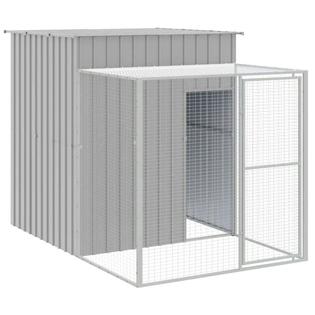 Chicken Cage with Run Light Grey 165x863x181 cm Galvanised Steel 3189116