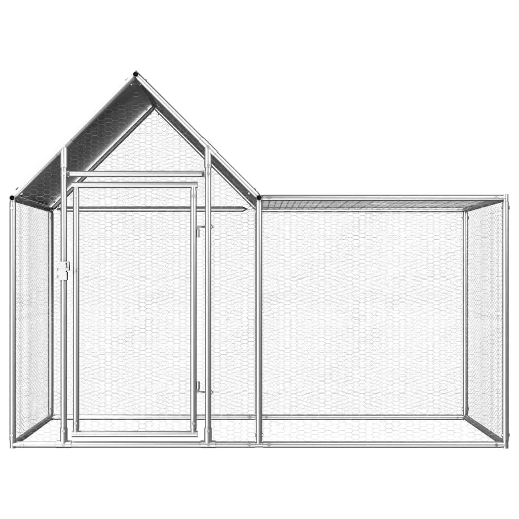 Chicken Coop 2x1x1.5 m Galvanised Steel 144553