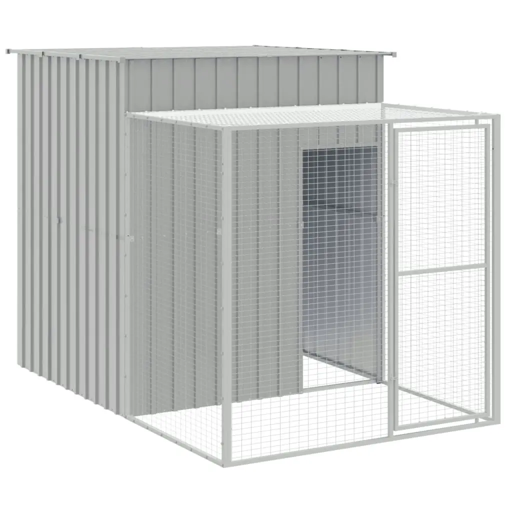 Chicken Cage with Run Light Grey 165x455x181 cm Galvanised Steel 3189114