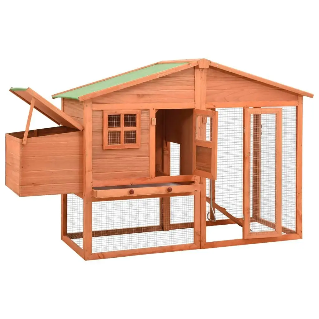 Chicken Coop with Nest Box Solid Fir Wood 170864