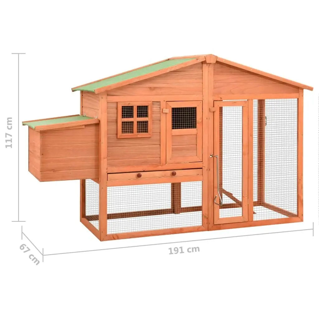 Chicken Coop with Nest Box Solid Fir Wood 170864