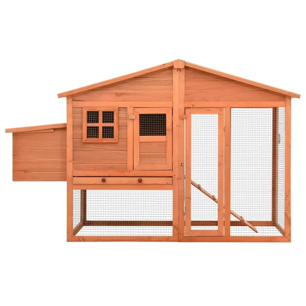 Chicken Coop with Nest Box Solid Fir Wood 170864