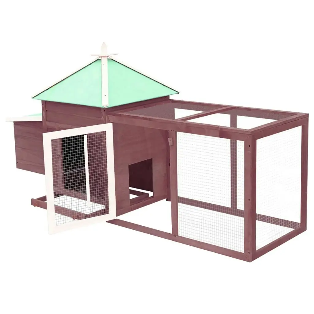 Chicken Coop with Nest Box Mocha 190x72x102 cm Solid Firwood 170982