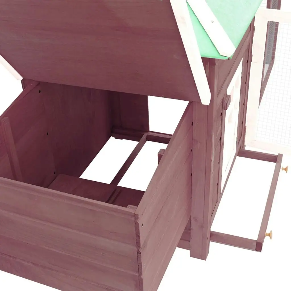 Chicken Coop with Nest Box Mocha 190x72x102 cm Solid Firwood 170982