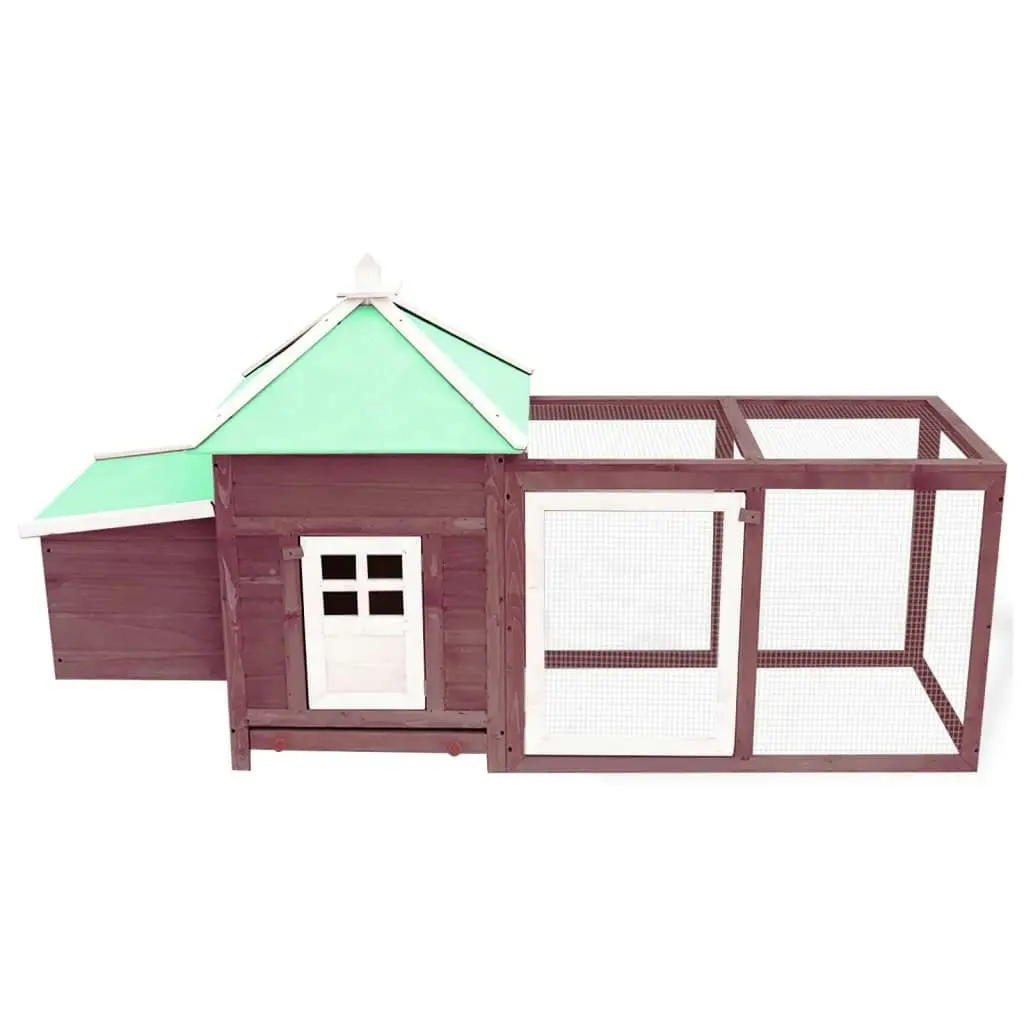 Chicken Coop with Nest Box Mocha 190x72x102 cm Solid Firwood 170982