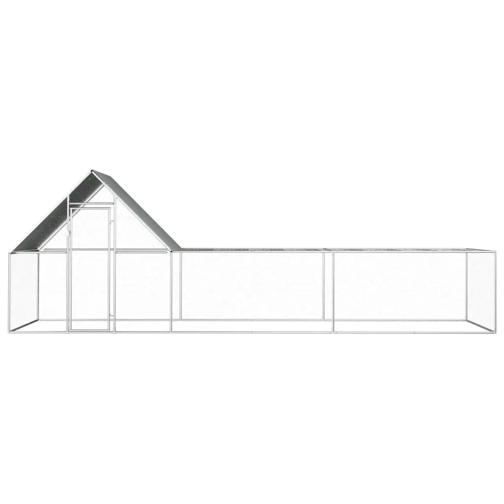 Chicken Coop 6x2x2 m Galvanised Steel 144557