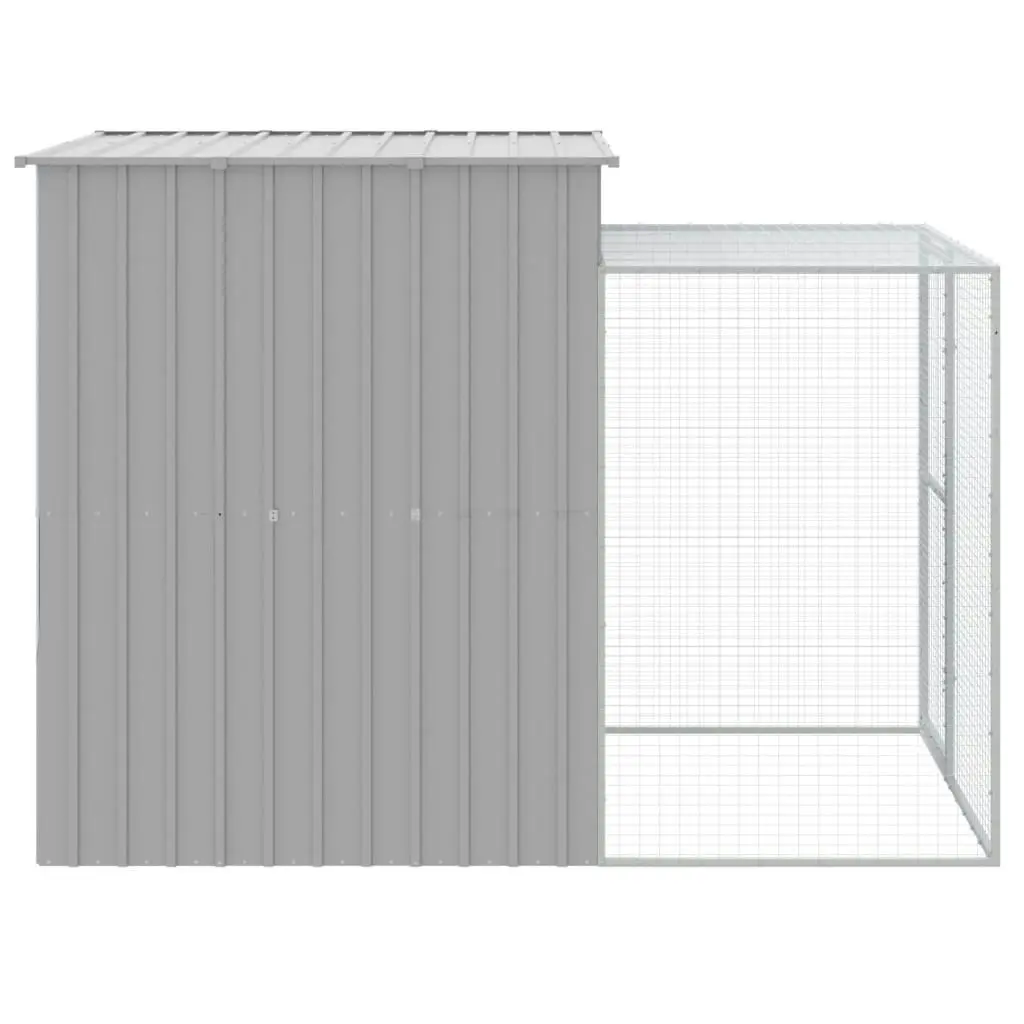 Chicken Cage with Run Light Grey 165x251x181 cm Galvanised Steel 172368