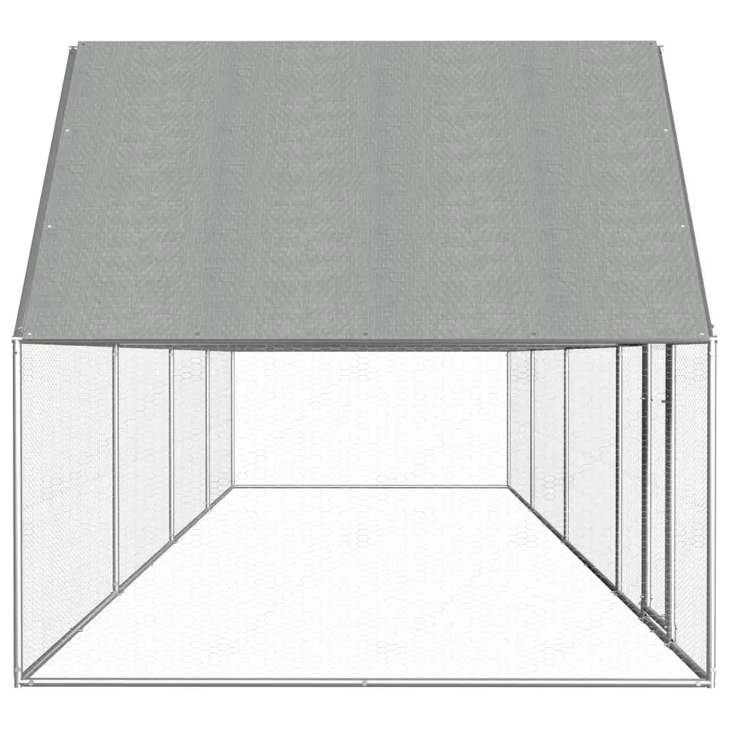 Chicken Coop 8x2x2 m Galvanised Steel 144558