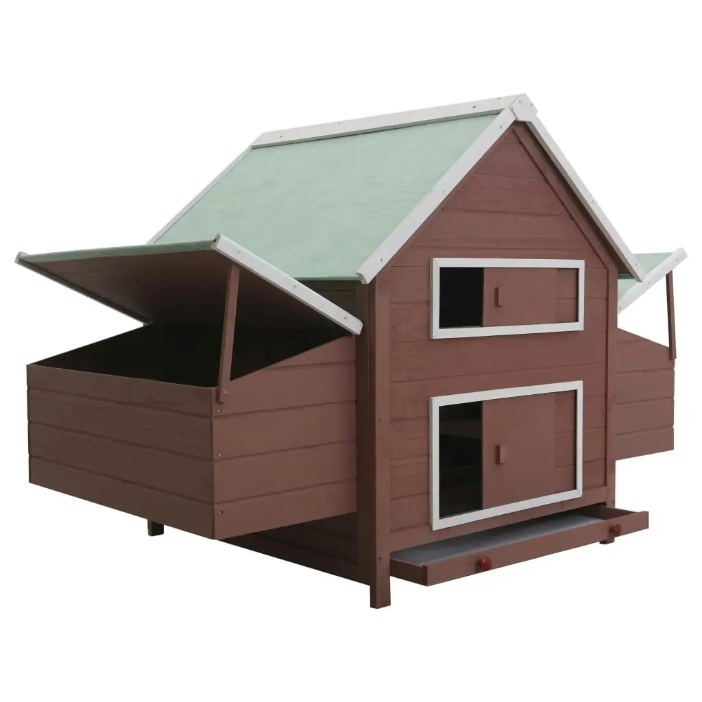 Chicken Coop Brown 157x97x110 cm Wood 170856