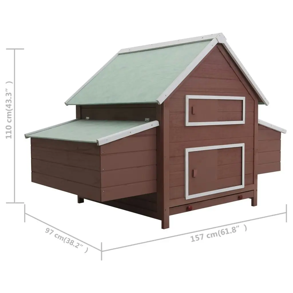 Chicken Coop Brown 157x97x110 cm Wood 170856