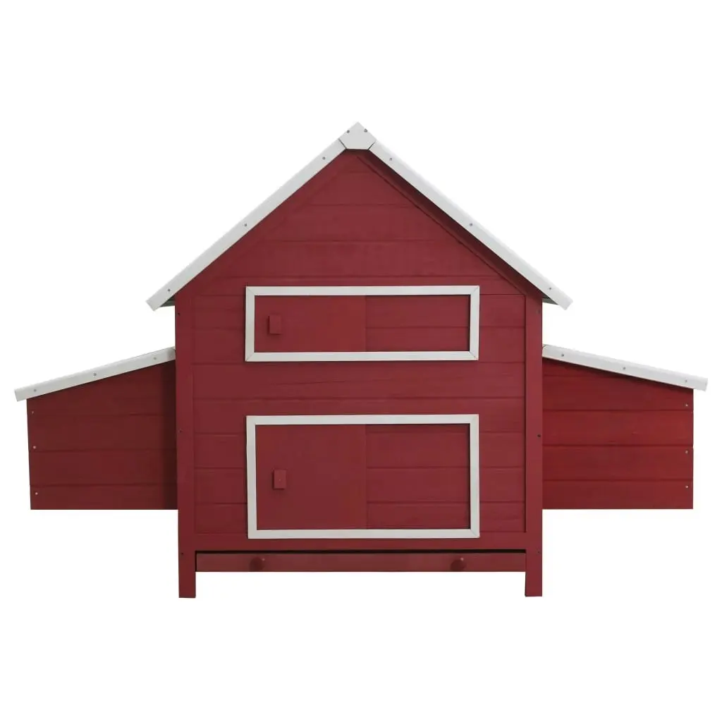 Chicken Coop Red 157x97x110 cm Wood 170857