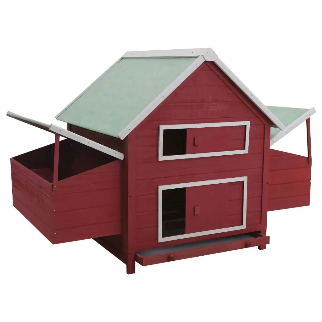 Chicken Coop Red 157x97x110 cm Wood 170857