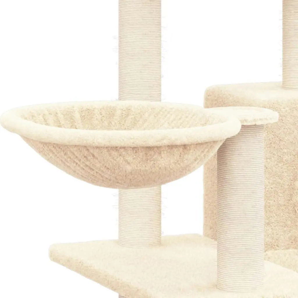 Cat Tree with Sisal Scratching Posts Cream 82 cm 171666