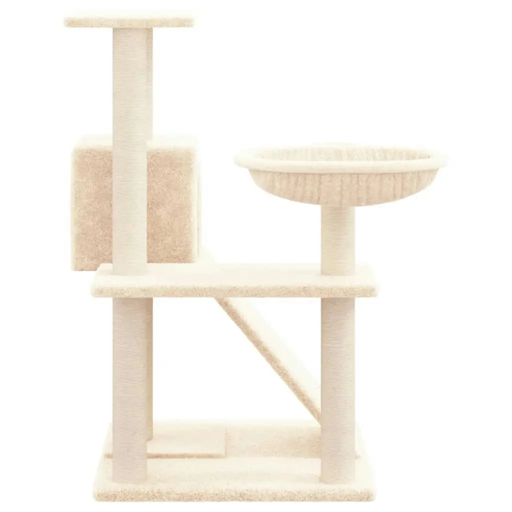 Cat Tree with Sisal Scratching Posts Cream 82 cm 171666