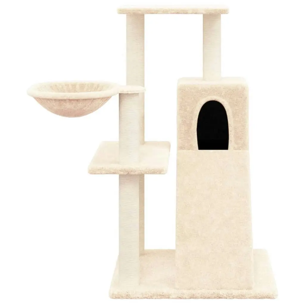 Cat Tree with Sisal Scratching Posts Cream 82 cm 171666