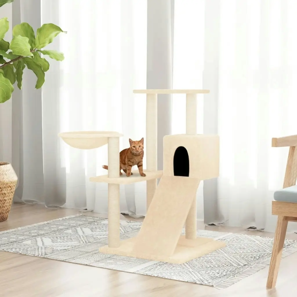 Cat Tree with Sisal Scratching Posts Cream 82 cm 171666