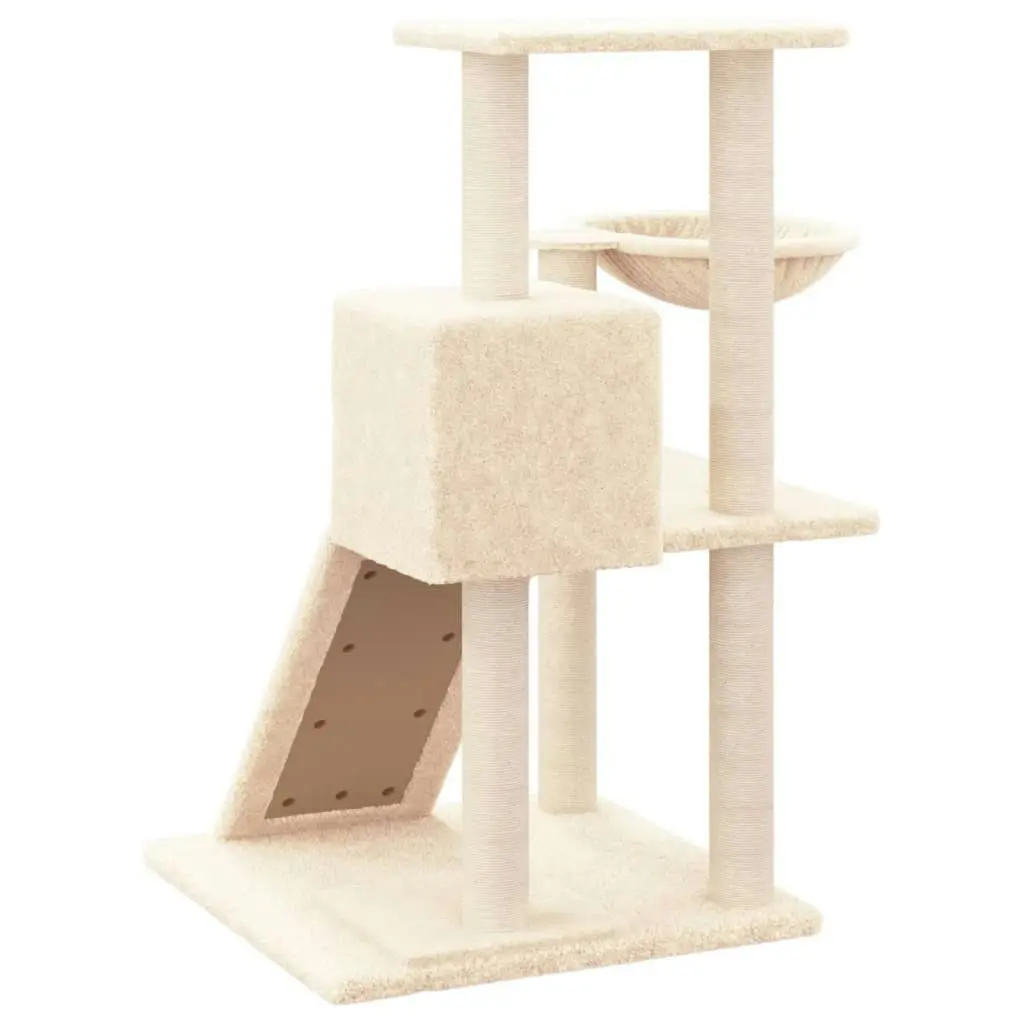 Cat Tree with Sisal Scratching Posts Cream 82 cm 171666