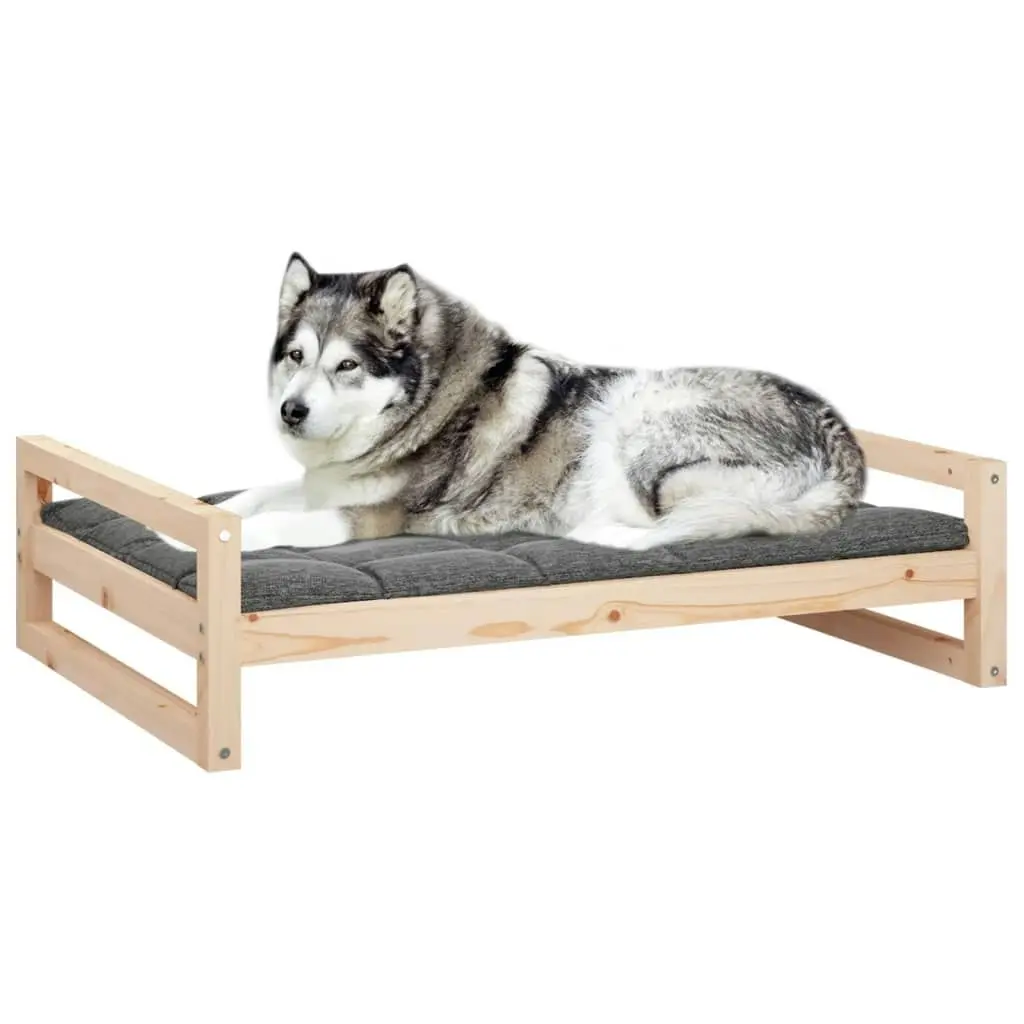 Dog Bed 105.5x75.5x28 cm Solid Pine Wood 821487