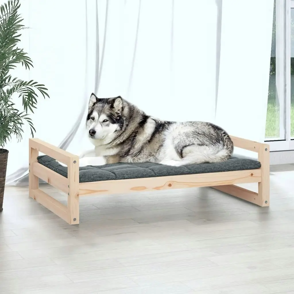 Dog Bed 105.5x75.5x28 cm Solid Pine Wood 821487