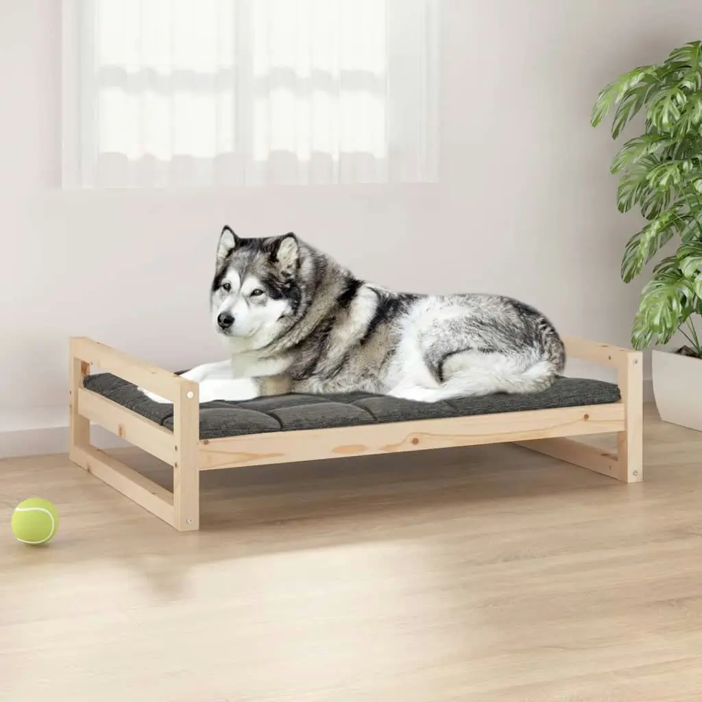 Dog Bed 105.5x75.5x28 cm Solid Pine Wood 821487