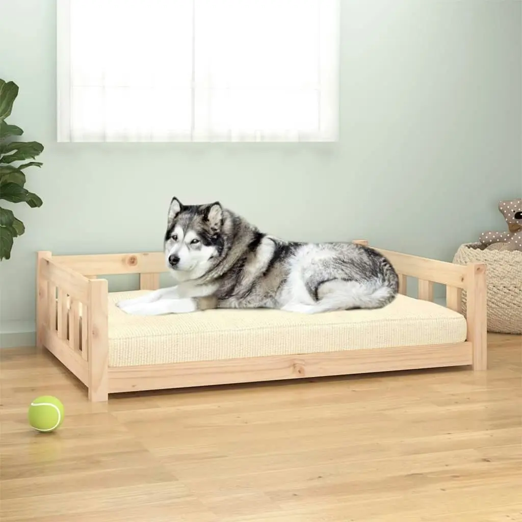 Dog Bed 105.5x75.5x28 cm Solid Wood Pine 833257