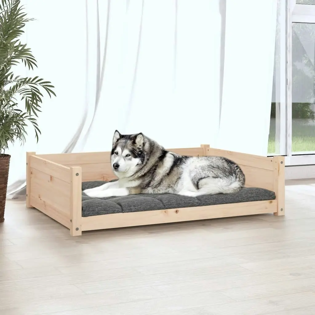 Dog Bed 105.5x75.5x28 cm Solid Pine Wood 821462