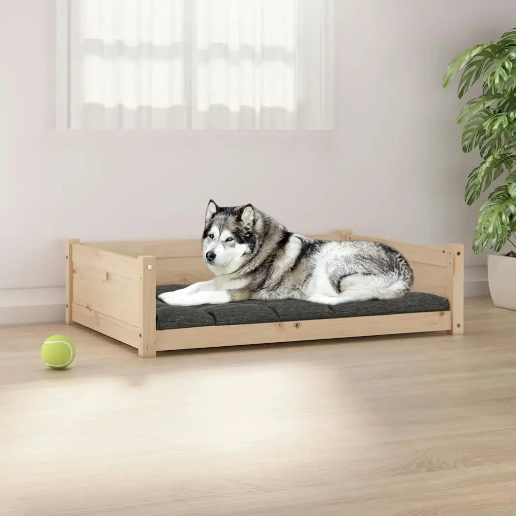 Dog Bed 105.5x75.5x28 cm Solid Pine Wood 821462