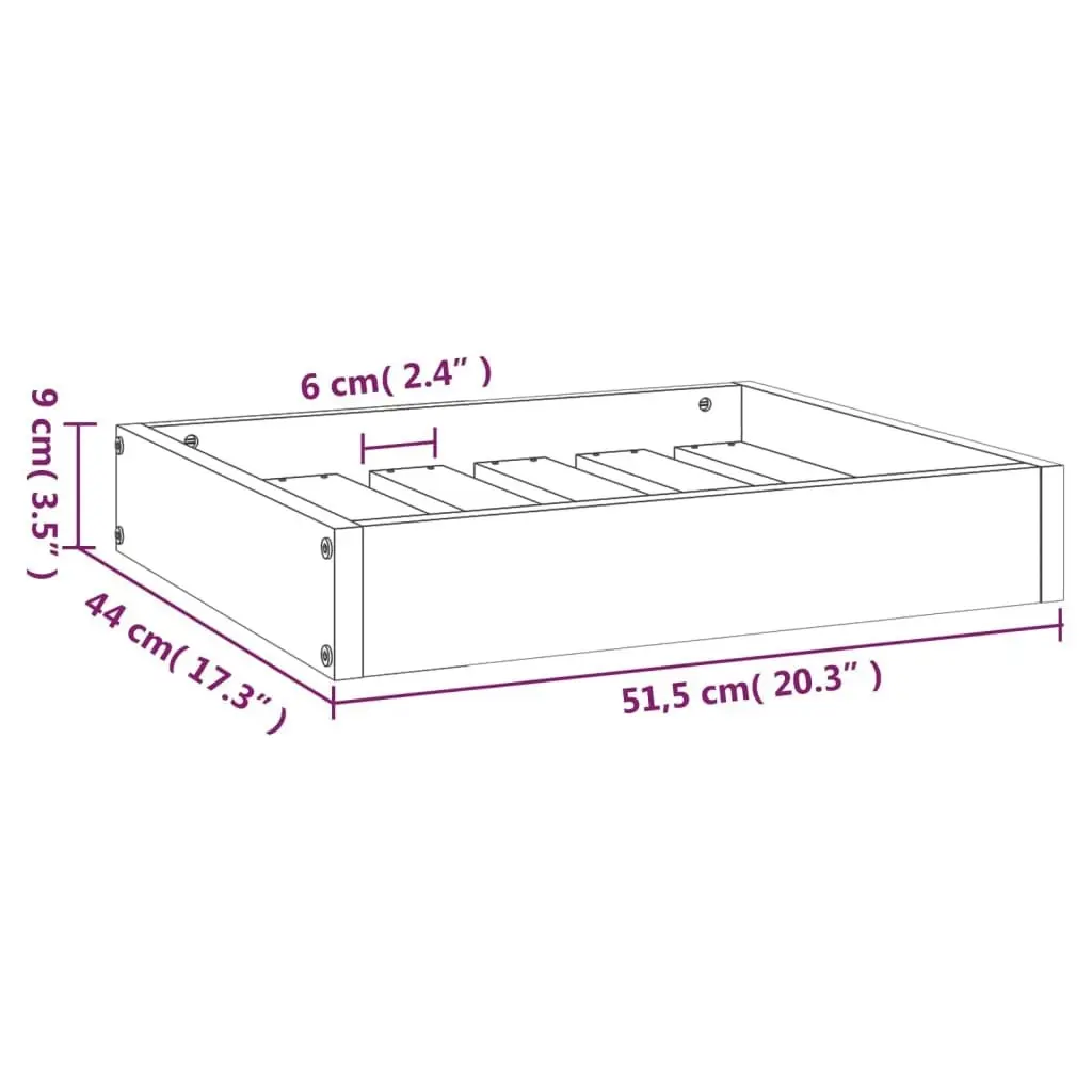 Dog Bed 51.5x44x9 cm Solid Wood Pine 820846