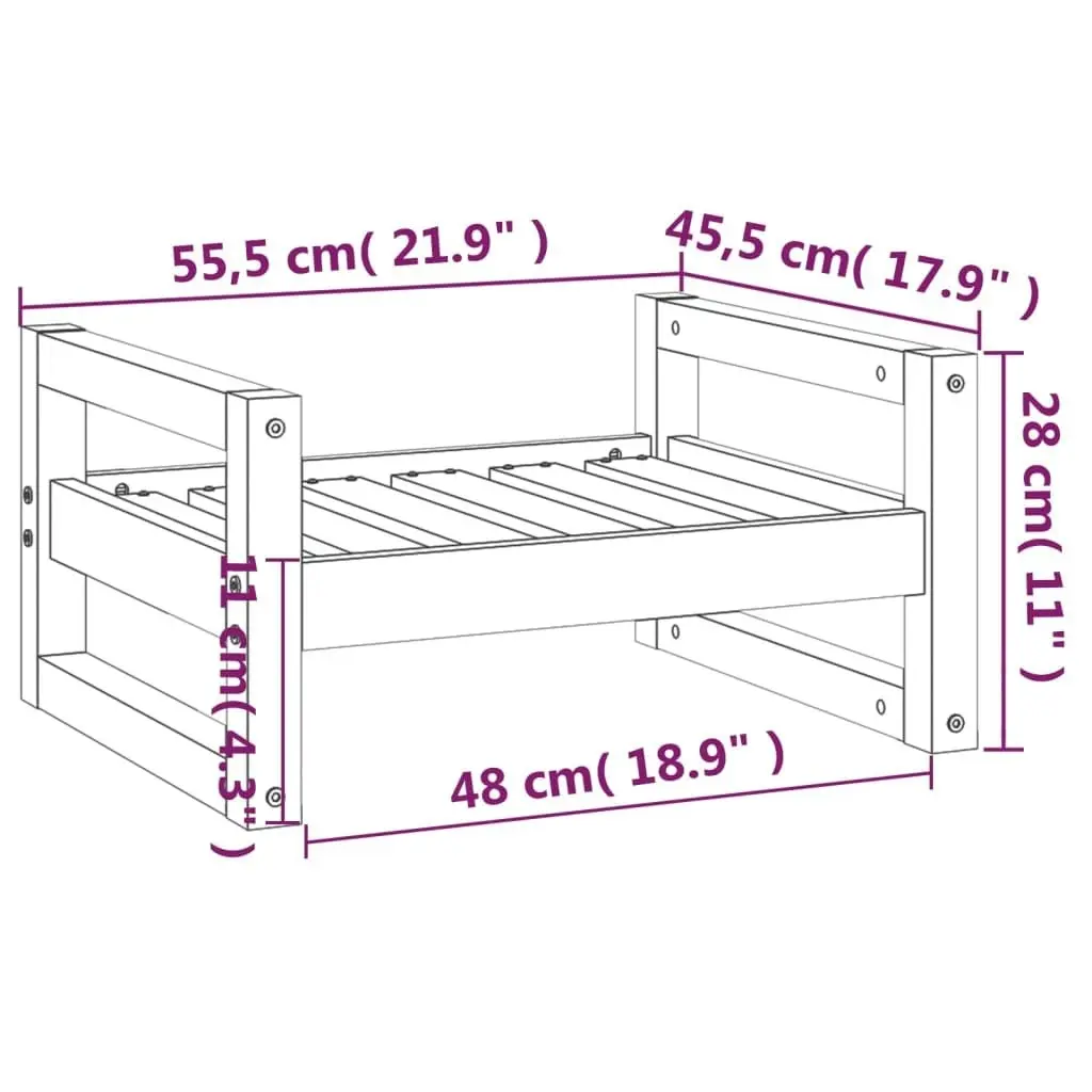 Dog Bed 55.5x45.5x28 cm Solid Pine Wood 821467