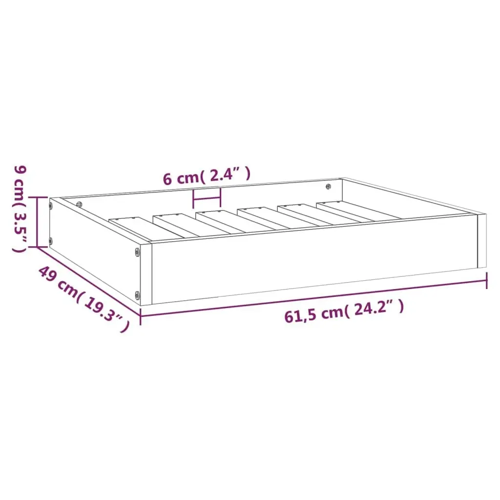 Dog Bed 61.5x49x9 cm Solid Wood Pine 820851