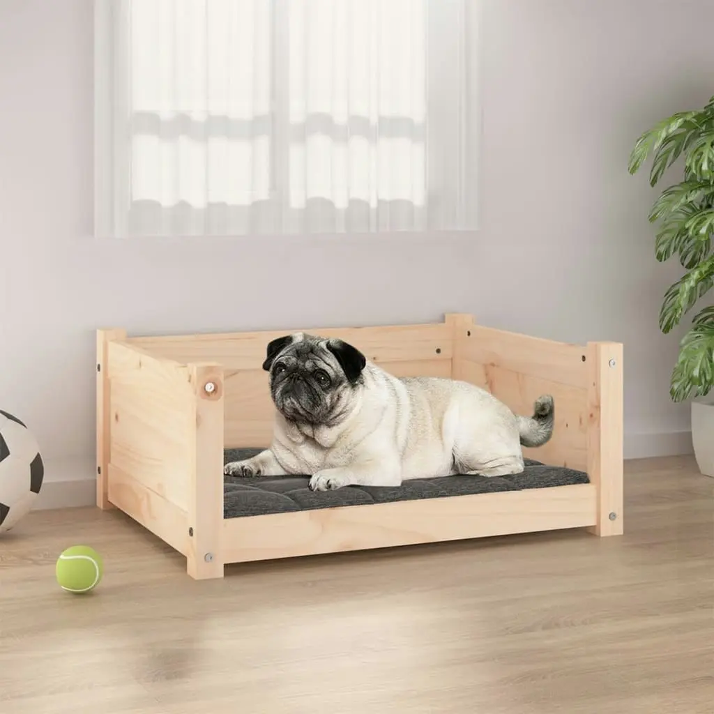 Dog Bed 65.5x50.5x28 cm Solid Pine Wood 821447