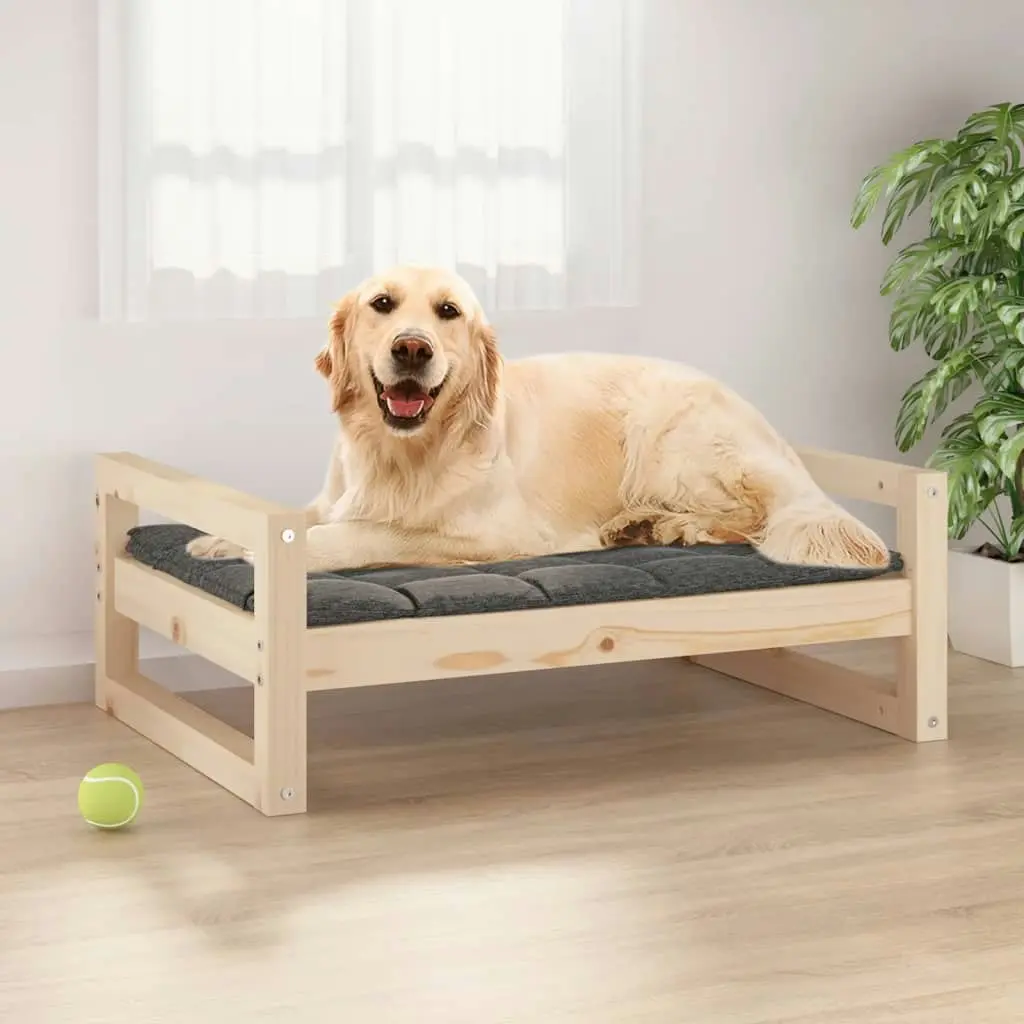 Dog Bed 75.5x55.5x28 cm Solid Pine Wood 821477