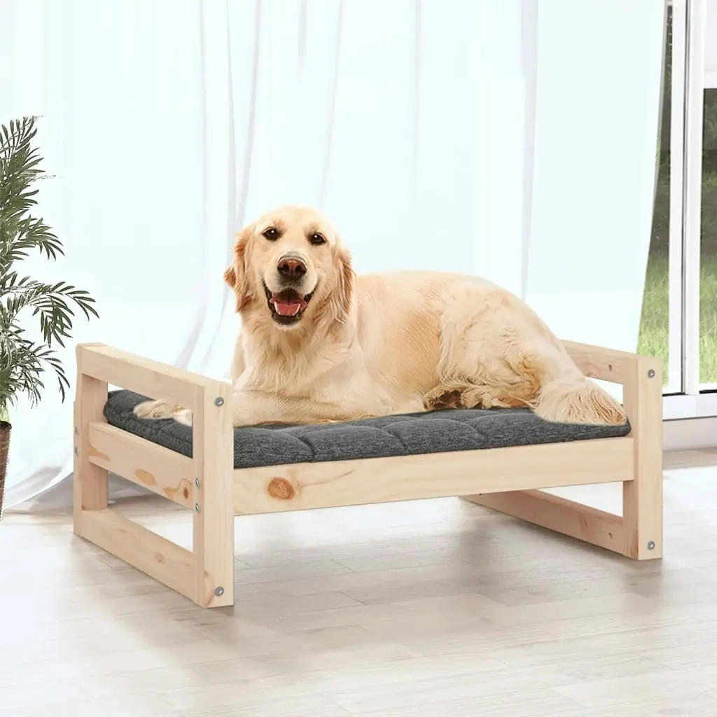 Dog Bed 75.5x55.5x28 cm Solid Pine Wood 821477