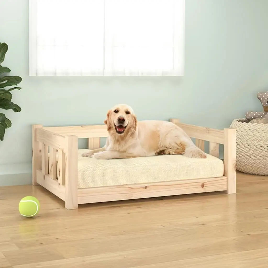 Dog Bed 75.5x55.5x28 cm Solid Wood Pine 833253