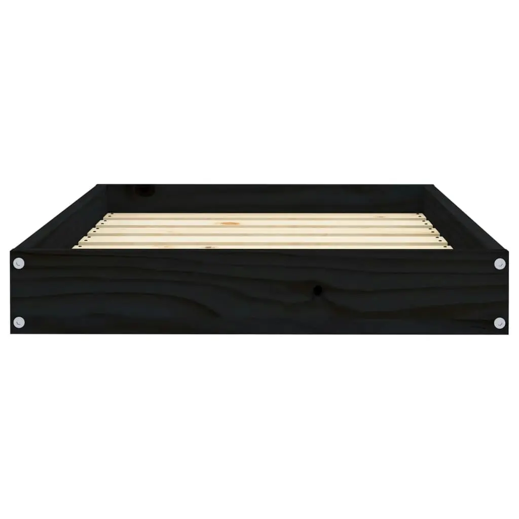 Dog Bed Black 71.5x54x9 cm Solid Wood Pine 820860