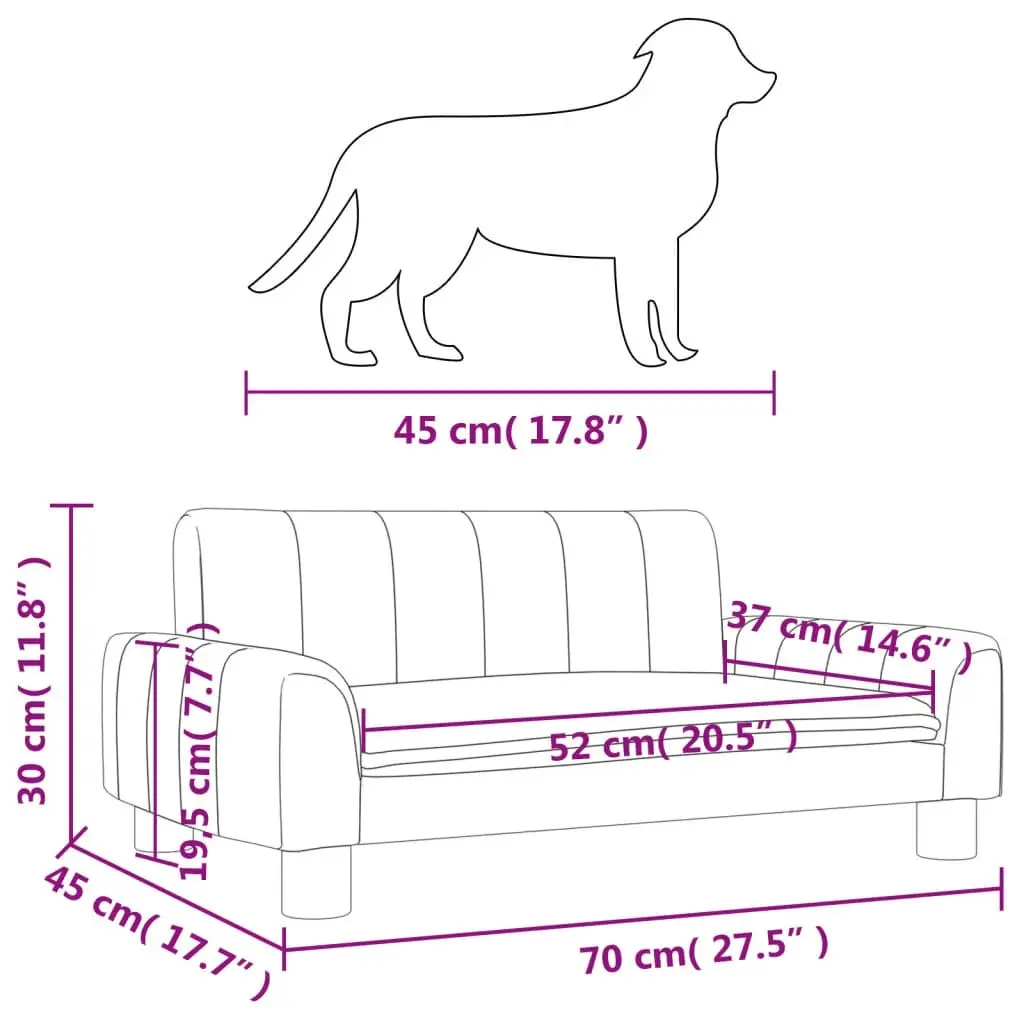 Dog Bed Dark Grey 70x45x30 cm Fabric 171859