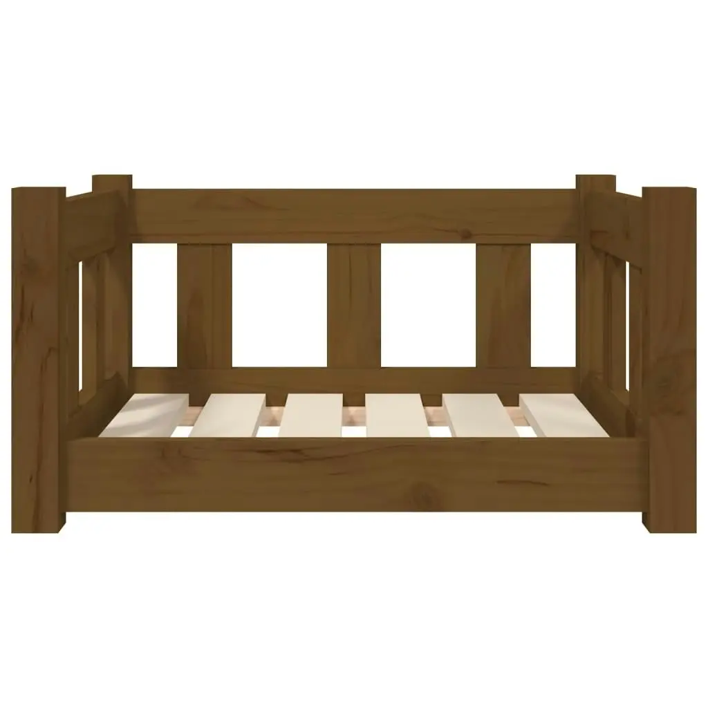 Dog Bed Honey Brown 55.5x45.5x28 cm Solid Wood Pine 820185