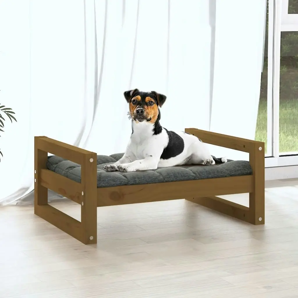 Dog Bed Honey Brown 55.5x45.5x28 cm Solid Pine Wood 821470