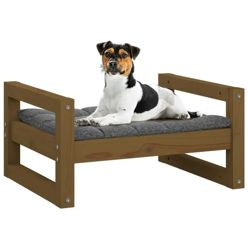 Dog Bed Honey Brown 55.5x45.5x28 cm Solid Pine Wood 821470