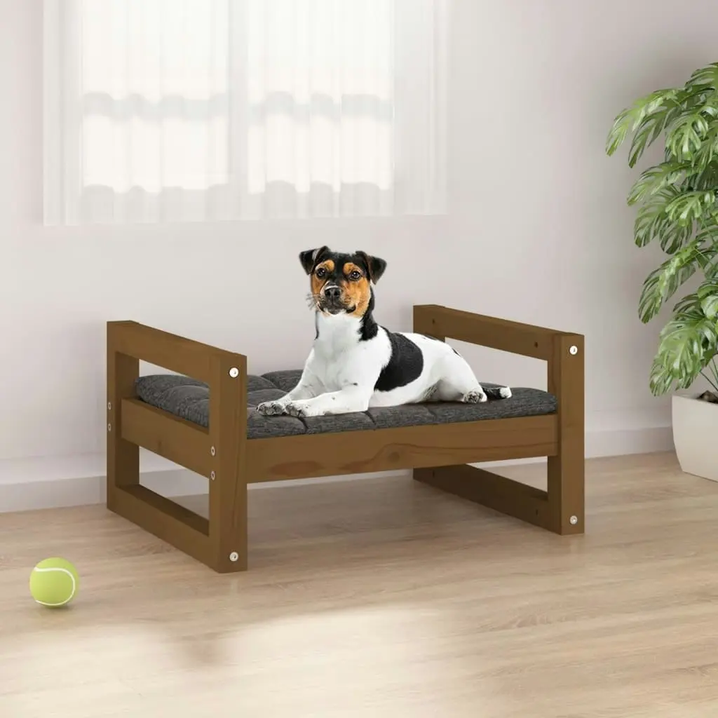 Dog Bed Honey Brown 55.5x45.5x28 cm Solid Pine Wood 821470