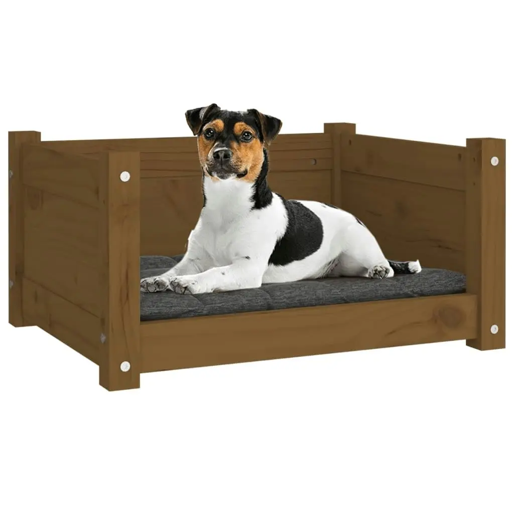 Dog Bed Honey Brown 55.5x45.5x28 cm Solid Pine Wood 821445