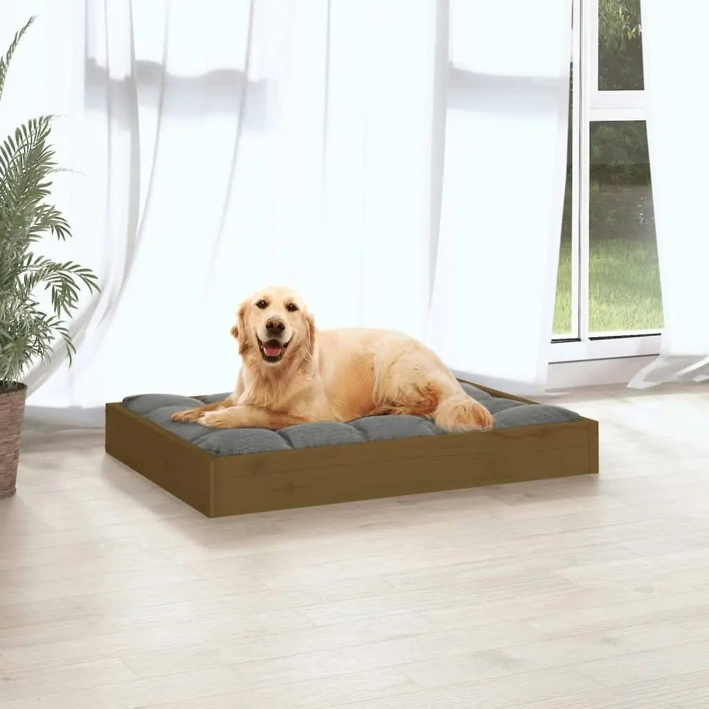 Dog Bed Honey Brown 71.5x54x9 cm Solid Wood Pine 820859