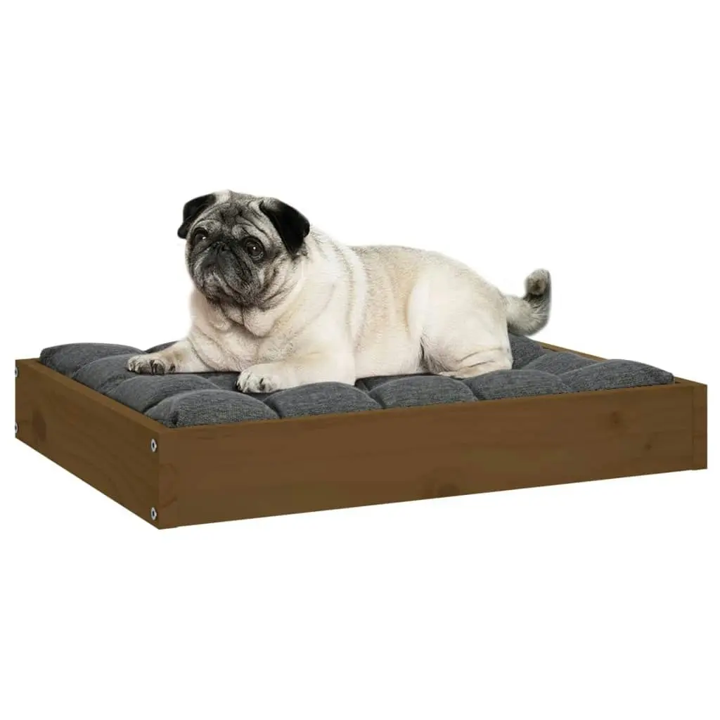 Dog Bed Honey Brown 61.5x49x9 cm Solid Wood Pine 820854