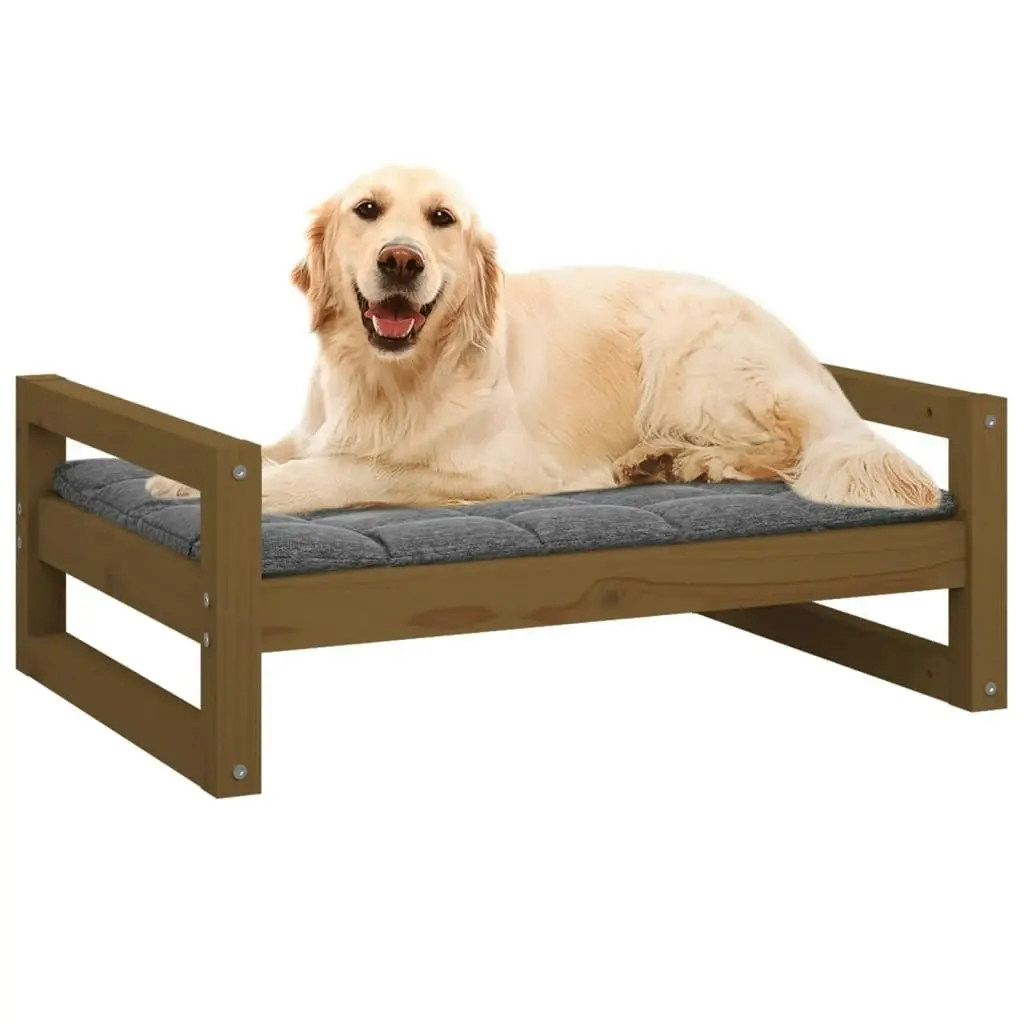 Dog Bed Honey Brown 75.5x55.5x28 cm Solid Pine Wood 821480