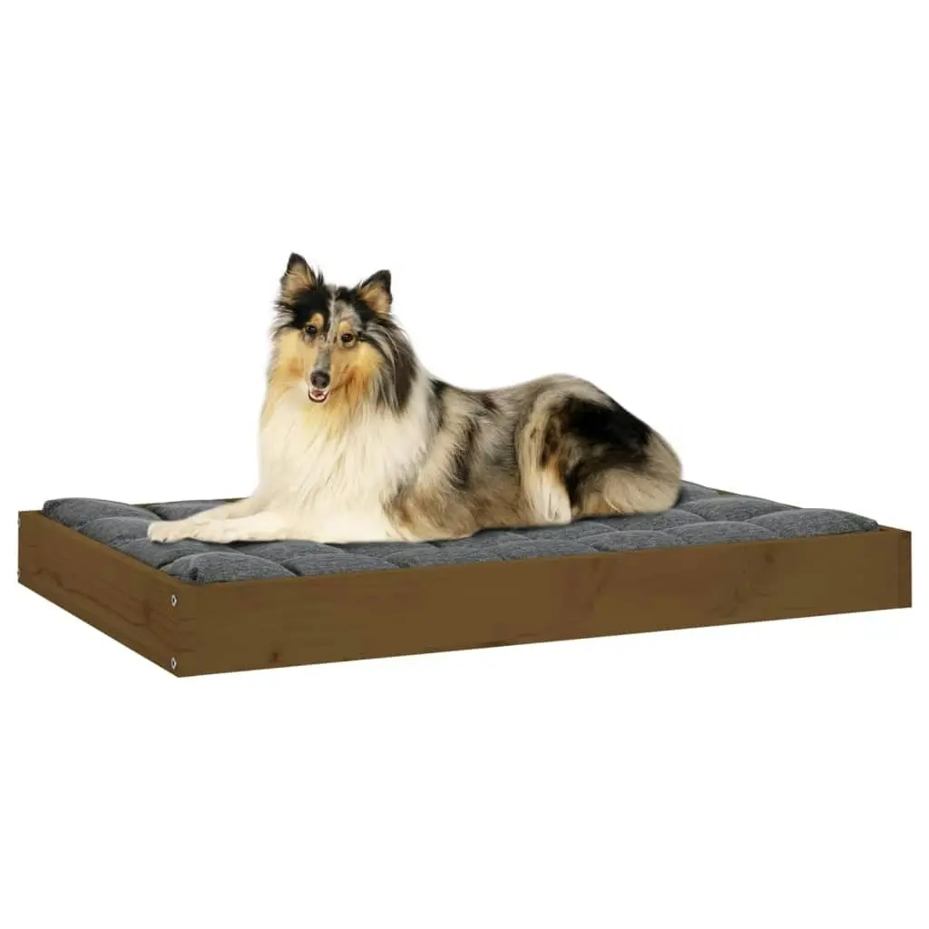 Dog Bed Honey Brown 91.5x64x9 cm Solid Wood Pine 820864