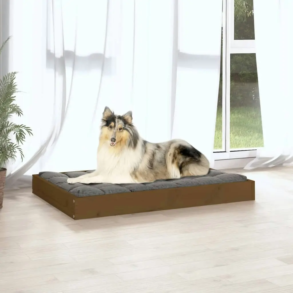 Dog Bed Honey Brown 91.5x64x9 cm Solid Wood Pine 820864