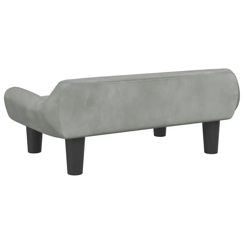 Dog Bed Light Grey 70x40x24 cm Velvet 171952