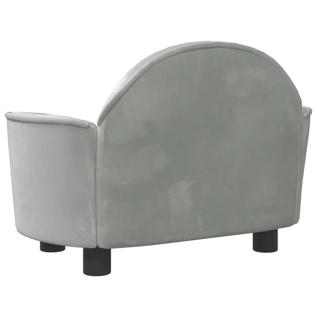 Dog Bed Light Grey 66x40x45 cm Velvet 171839