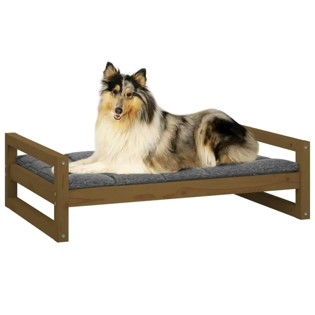 Dog Bed Honey Brown 95.5x65.5x28 cm Solid Pine Wood 821485